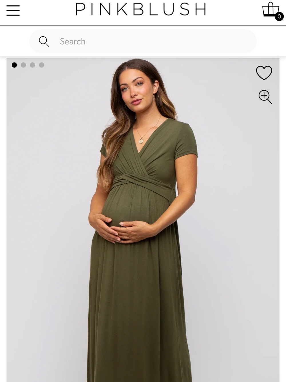 Twist-Front Olive Green Maxi Dress - Women